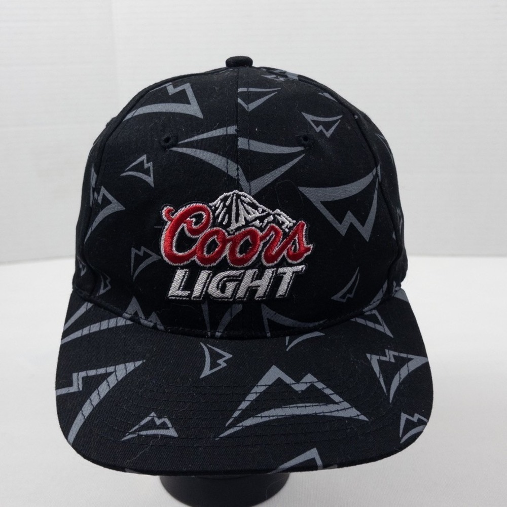 Y2K Coors Light Hat Mens L/XL‎ Black Vintage Flexfit Beer Silver Bullet Mountain